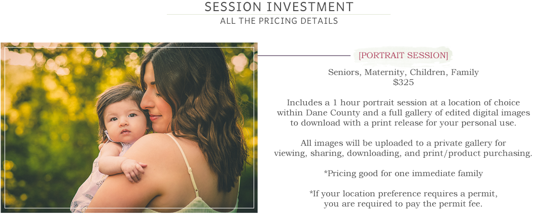 Portrait Session Pricing